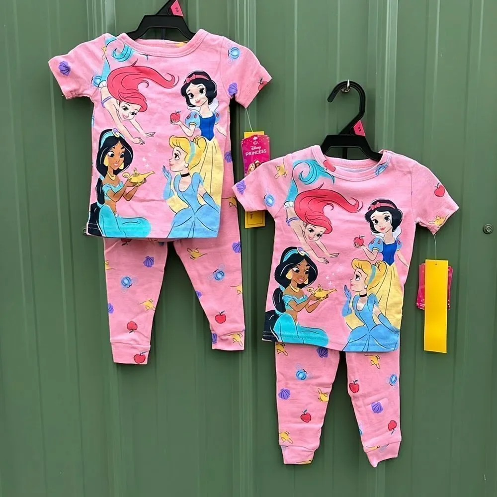 Baby Toddler Disney Princess Snug Fit Two-Piece Sleep Pajama Set 2-Pack Size 18M